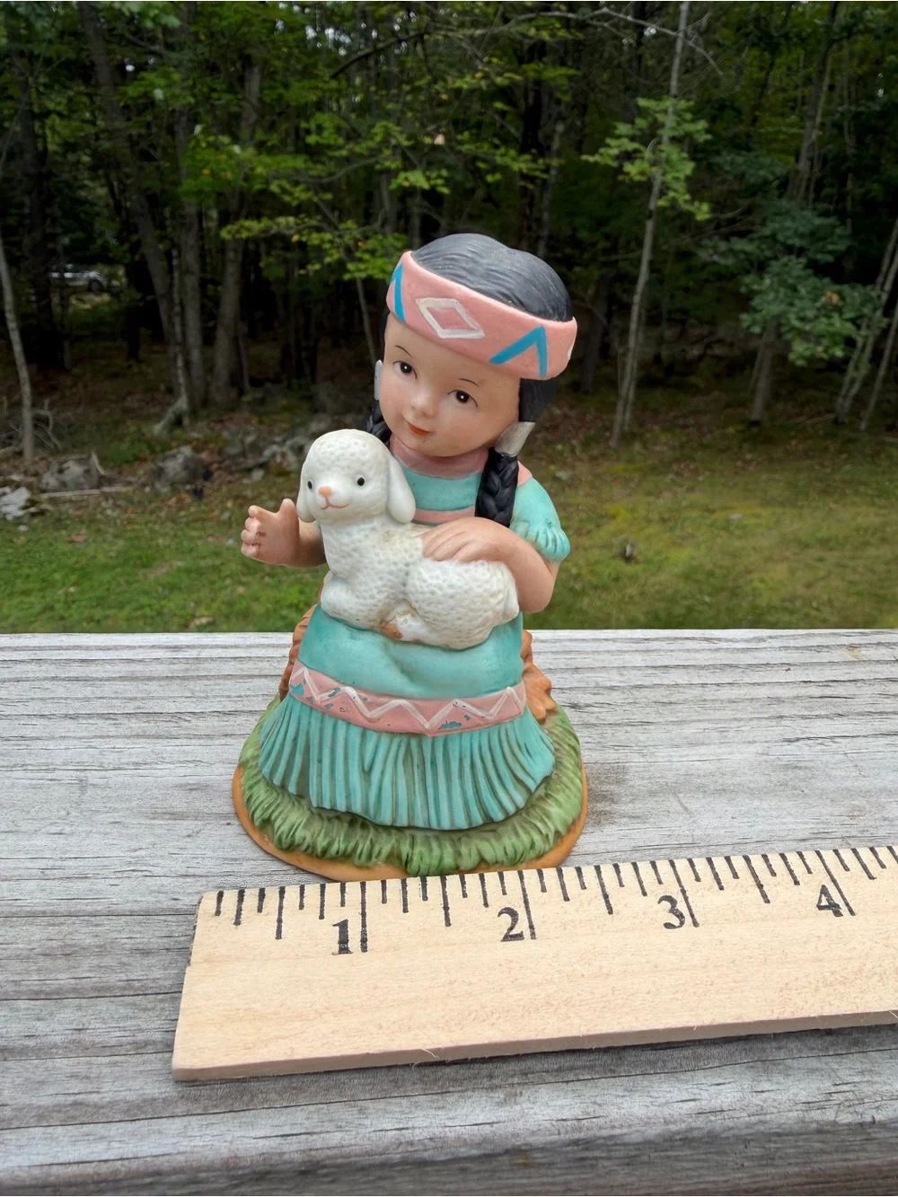 Vintage HOMCO Figurine | Native American Girl with Lamb